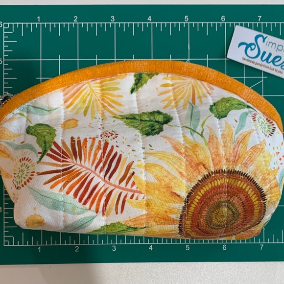 Sunflower Cosmetic Bag by Simple - Orange and Green - Picture 1 of 3